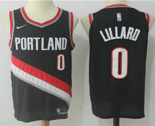 Men's Portland Trail Blazers #0 Damian Lillard New Black 2017-2018 Nike Swingman Stitched NBA Jersey