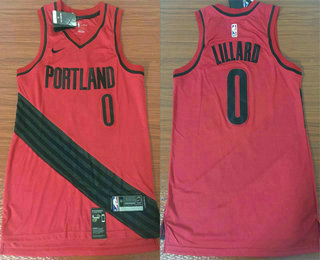 Men's Portland Trail Blazers #0 Damian Lillard New Red 2017-2018 Nike Swingman Stitched NBA Jersey