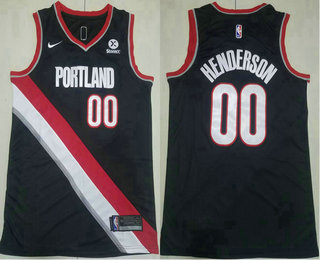 Men's Portland Trail Blazers #00 Scoot Henderson Black 2023 Icon Edition Sponsor Stitched Basketball Jersey