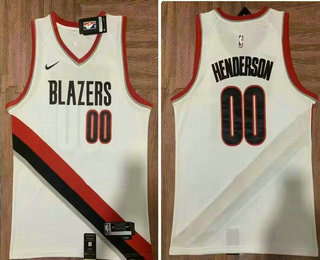 Men's Portland Trail Blazers #00 Scoot Henderson White 2023 Stitched Basketball Jersey