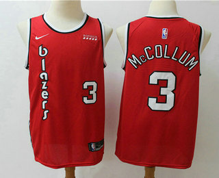 Men's Portland Trail Blazers #3 C.J. McCollum NEW Red 2019-20 Hardwood Classics Nike Swingman Stitched NBA Jersey