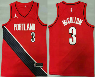 Men's Portland Trail Blazers #3 C.J. McCollum Red 2021 Brand Jordan Swingman Stitched NBA Jersey