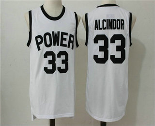 Men's Power Memorial Academy High School #33 Alcindor Kareem Abdul-Jabbar White Soul Swingman Basketball Jersey