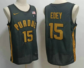 Men's Purdue Boilermakers #15 Zach Edey Black College Basketball Jersey