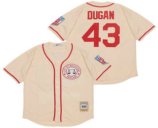 Men's Rockford Peaches #43 Jimmy Dugan Cream Stiched Baseball Jersey