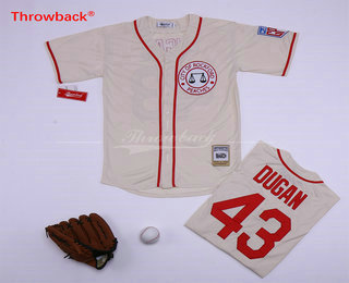 Men's Rockford Peaches #43 Jimmy Dugan Cream Stiched Baseball Jersey