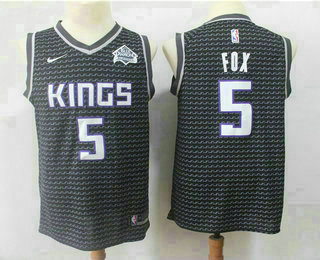 Men's Sacramento Kings #5 De'Aaron Fox Black 2018 Nike Swingman Stitched NBA Jersey With The Sponsor Logo