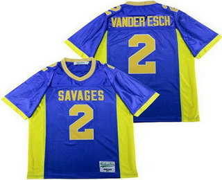 Men's Salmon River High School Savages #2 Leighton Vander Esch Blue Football Jersey
