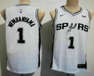 Men's San Antonio Spurs #1 Victor Wembanyama White 2023 Stitched Basketball Jersey