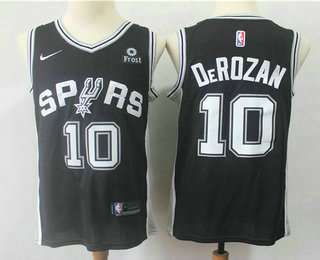 Men's San Antonio Spurs #10 DeMar DeRozan Black 2018-2019 Nike Frost Swingman Stitched NBA Jersey