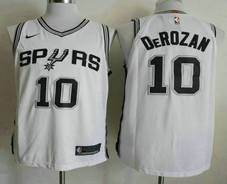 Men's San Antonio Spurs #10 DeMar DeRozan White 2017-2018 Nike Authentic Stitched NBA Jersey