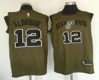 Men's San Antonio Spurs #12 LaMarcus Aldridge Olive Stitched Nike Swingman Jersey