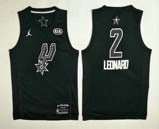 Men's San Antonio Spurs #2 Kawhi Leonard Jordan Brand Black 2018 All-Star Game Swingman Jersey