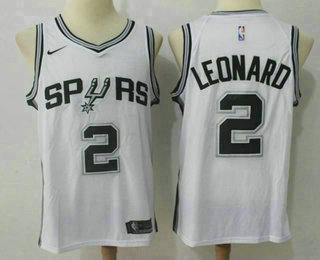 Men's San Antonio Spurs #2 Kawhi Leonard White 2017-2018 Nike Swingman Stitched NBA Jersey