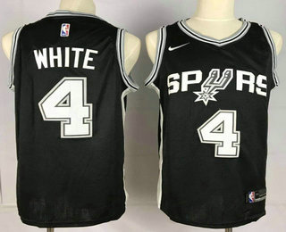 Men's San Antonio Spurs #4 Derrick White Black 2018 Nike Swingman Stitched NBA Jersey