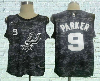 Men's San Antonio Spurs #9 Tony Parker Black City Edition Nike Swingman Jersey