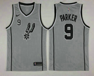 Men's San Antonio Spurs #9 Tony Parker Grey 2017-2018 Nike Swingman Stitched NBA Jersey