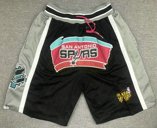 Men's San Antonio Spurs 1999 Finals Patch Black Swingman Stitched NBA Shorts