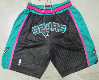 Men's San Antonio Spurs Black Just Don Shorts Swingman Shorts