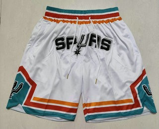 Men's San Antonio Spurs White Just Don Shorts Swingman Shorts