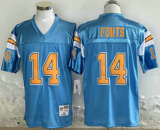 Men's San Diego Chargers #14 Dan Fouts Light Blue 1994 Stitched Thowback Jersey