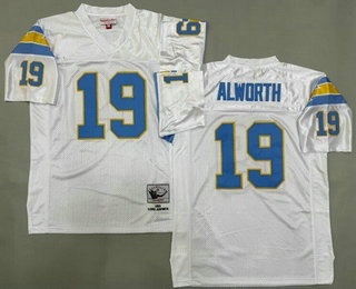 Men's San Diego Chargers #19 Lance Alworth White Alternate 1963 Throwback Jersey