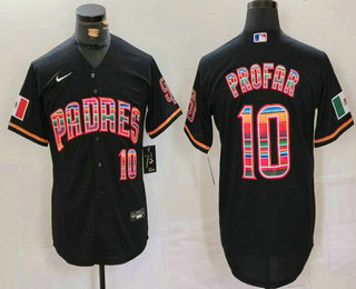 Men's San Diego Padres #10 Jurickson Profar Black Mexico Cool Base Stitched Jersey