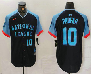 Men's San Diego Padres #10 Jurickson Profar Number Navy 2024 All Star Limited Stitched Jersey