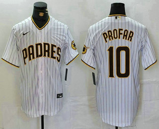 Men's San Diego Padres #10 Jurickson Profar White Cool Base Stitched Jersey