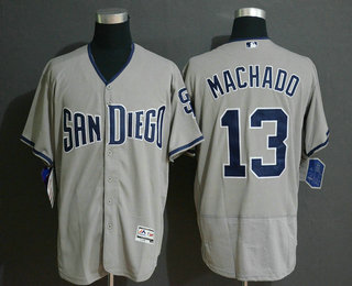 Men's San Diego Padres #13 Manny Machado Brown Stitched Flex Base Jersey