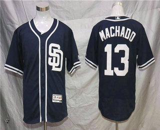 Men's San Diego Padres #13 Manny Machado Navy Blue Stitched Flex Base Jersey