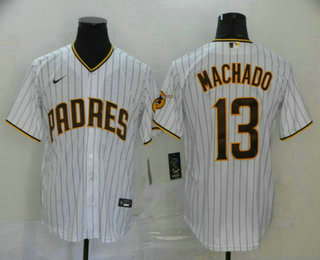 Men's San Diego Padres #13 Manny Machado White Stitched MLB Cool Base Nike Jersey