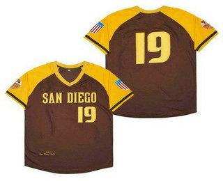 Men's San Diego Padres #19 Tony Gwynn Brown Tigers 1946 Throwback Jersey