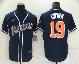 Men's San Diego Padres #19 Tony Gwynn Navy Blue Stitched MLB Cool Base Nike Jersey