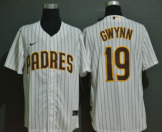 Men's San Diego Padres #19 Tony Gwynn White Stitched MLB Cool Base Nike Jersey