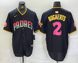 Men's San Diego Padres #2 Xander Bogaerts Black Fashion Baseball Jersey