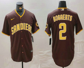 Men's San Diego Padres #2 Xander Bogaerts Brown Cool Base Stitched Jersey