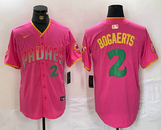 Men's San Diego Padres #2 Xander Bogaerts Pink Player Number Fashion Baseball Jersey