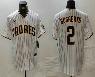 Men's San Diego Padres #2 Xander Bogaerts White Cool Base Stitched Jersey