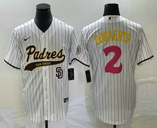 Men's San Diego Padres #2 Xander Bogaerts White NEW 2023 City Connect Cool Base Stitched Jersey 02 (2)