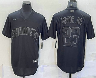 Men's San Diego Padres #23 Fernando Tatis Jr Black Pullover Turn Back The Clock Stitched Cool Base Jersey