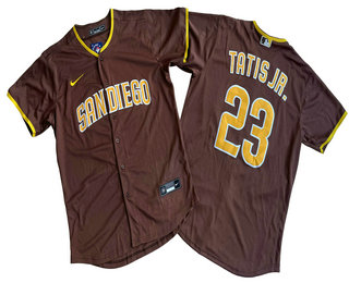 Men's San Diego Padres #23 Fernando Tatis Jr Brown Stitched Cool Base Jersey