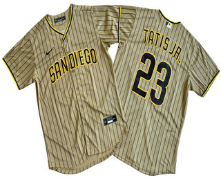 Men's San Diego Padres #23 Fernando Tatis Jr Khaki Stitched Cool Base Jersey