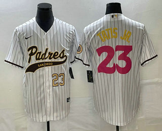 Men's San Diego Padres #23 Fernando Tatis Jr Number White NEW 2023 City Connect Cool Base Stitched Jersey 01