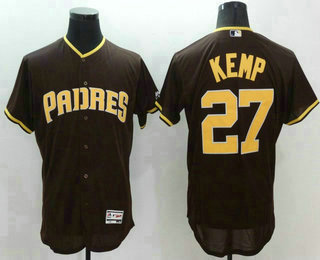 Men's San Diego Padres #27 Matt Kemp Brown 2016 Flexbase Majestic Baseball Jersey