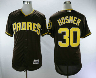 Men's San Diego Padres #30 Eric Hosmer Brown Alternate Stitched MLB Flex Base Jersey