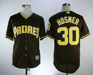 Men's San Diego Padres #30 Eric Hosmer Brown Alternate Stitched MLB Majestic Cool Base Jersey