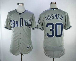 Men's San Diego Padres #30 Eric Hosmer Gray Road Stitched MLB Flex Base Jersey