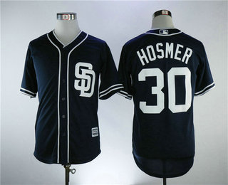 Men's San Diego Padres #30 Eric Hosmer Navy Blue Alternate Stitched MLB Majestic Cool Base Jersey