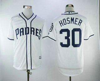 Men's San Diego Padres #30 Eric Hosmer White Home Stitched MLB Cool Base Jersey